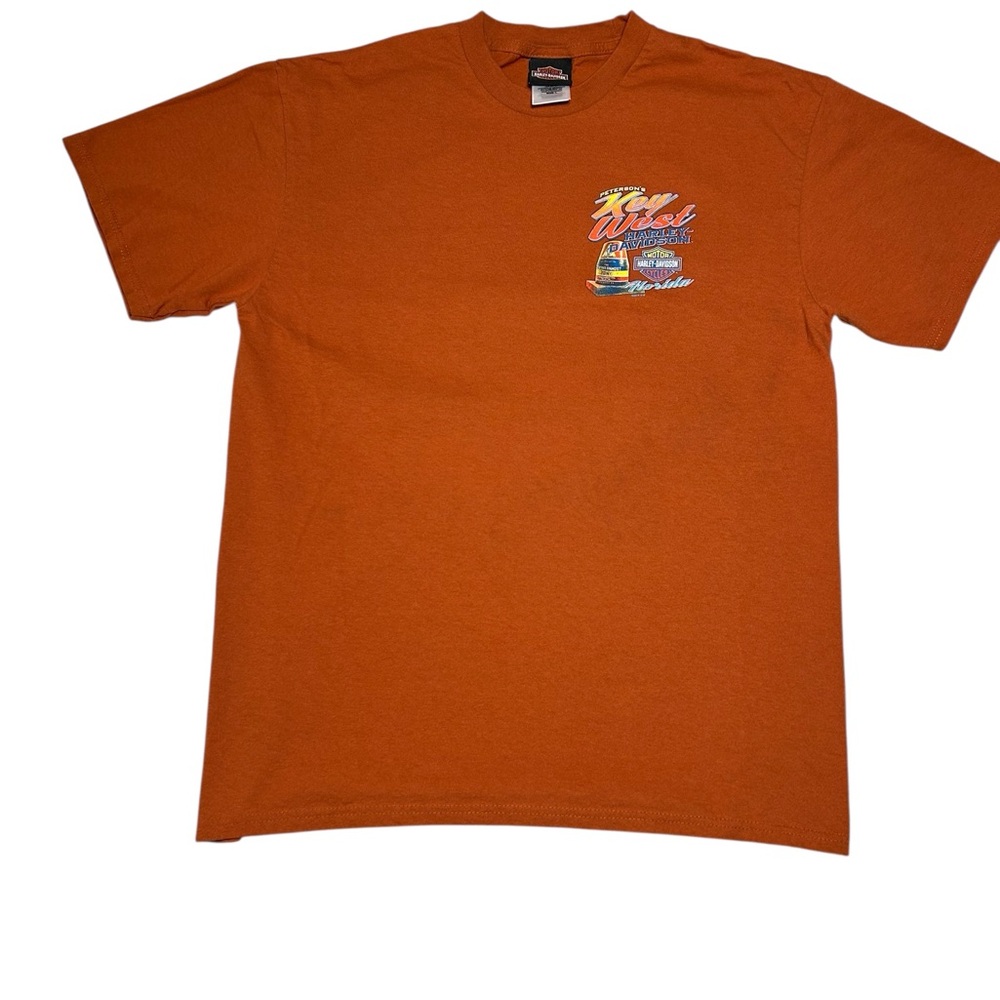 Harley Davidson Key West Florida Rooster Graphic T Shirt Men’s L Orange 2016